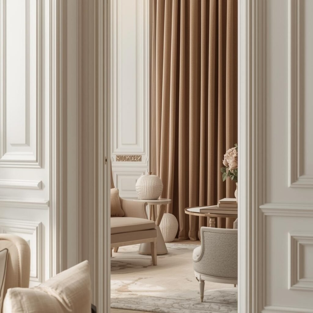 editorial interior background, beige, white and neutral color scheme, professional, artistic, french style, office close up (1)